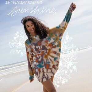 NATURAL LIFE Taylor Sunset Tie-Dye Oversized Cotton Sweater L/XL